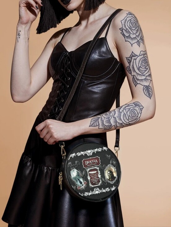 Lettoria Handbags - Lettoria Vegan Leather Circular Round Crossbody Handbag.